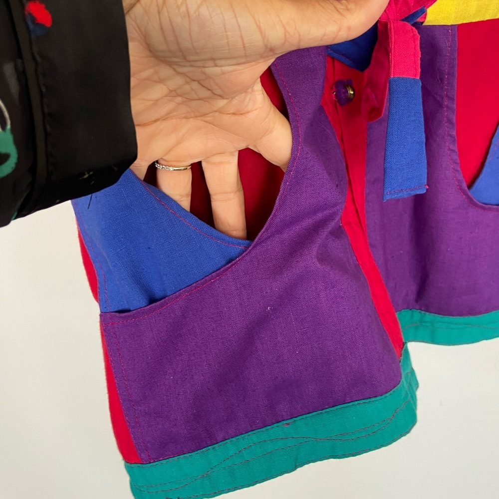 Cheppu Women's Patchwork Color Block Jacket Xl Ar… - image 4